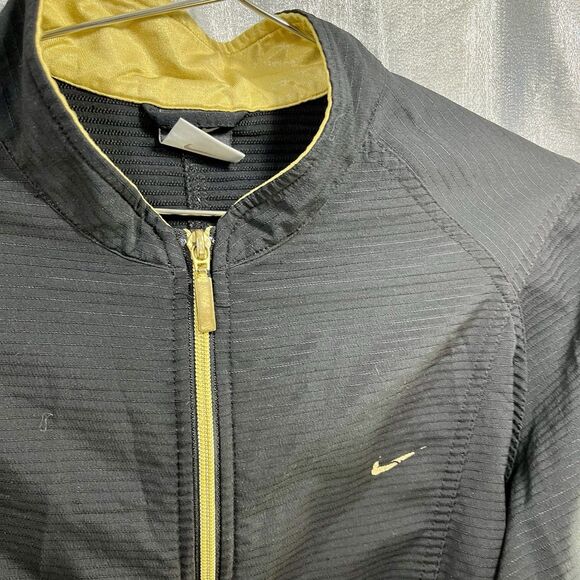 Nike Sphere Dry Jacket Black w/Gold  Full Zip Textured Women's L (12/14) - Picture 2 of 11